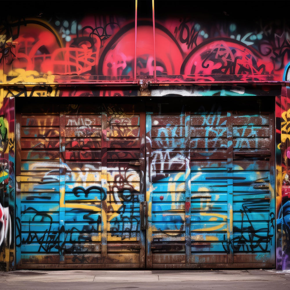 Toile de fond Graffiti Mur de Garage Vibrant Photographie BRP12-148