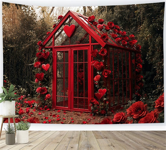 Toile de fond Saint-Valentin Jardin Cottage en Verre Roses BRP12-248
