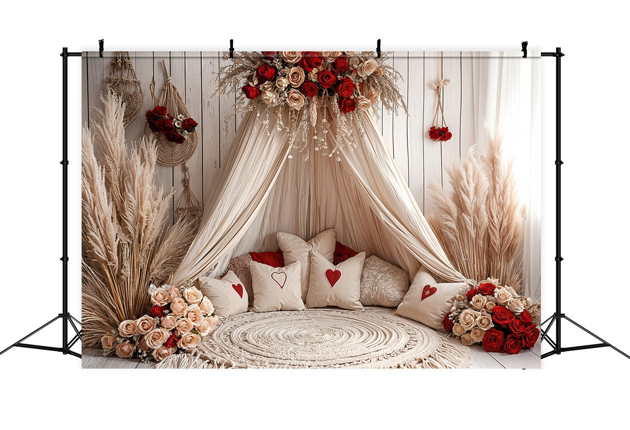 Toile de fond Photographie Saint-Valentin Canopée Bohème Décor de Rose BRP12-254