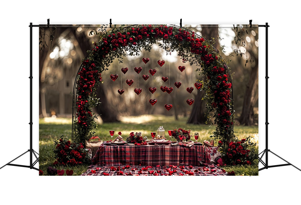 Toile de fond Saint-Valentin Photo Cœur de Roses Pique-Nique BRP12-262