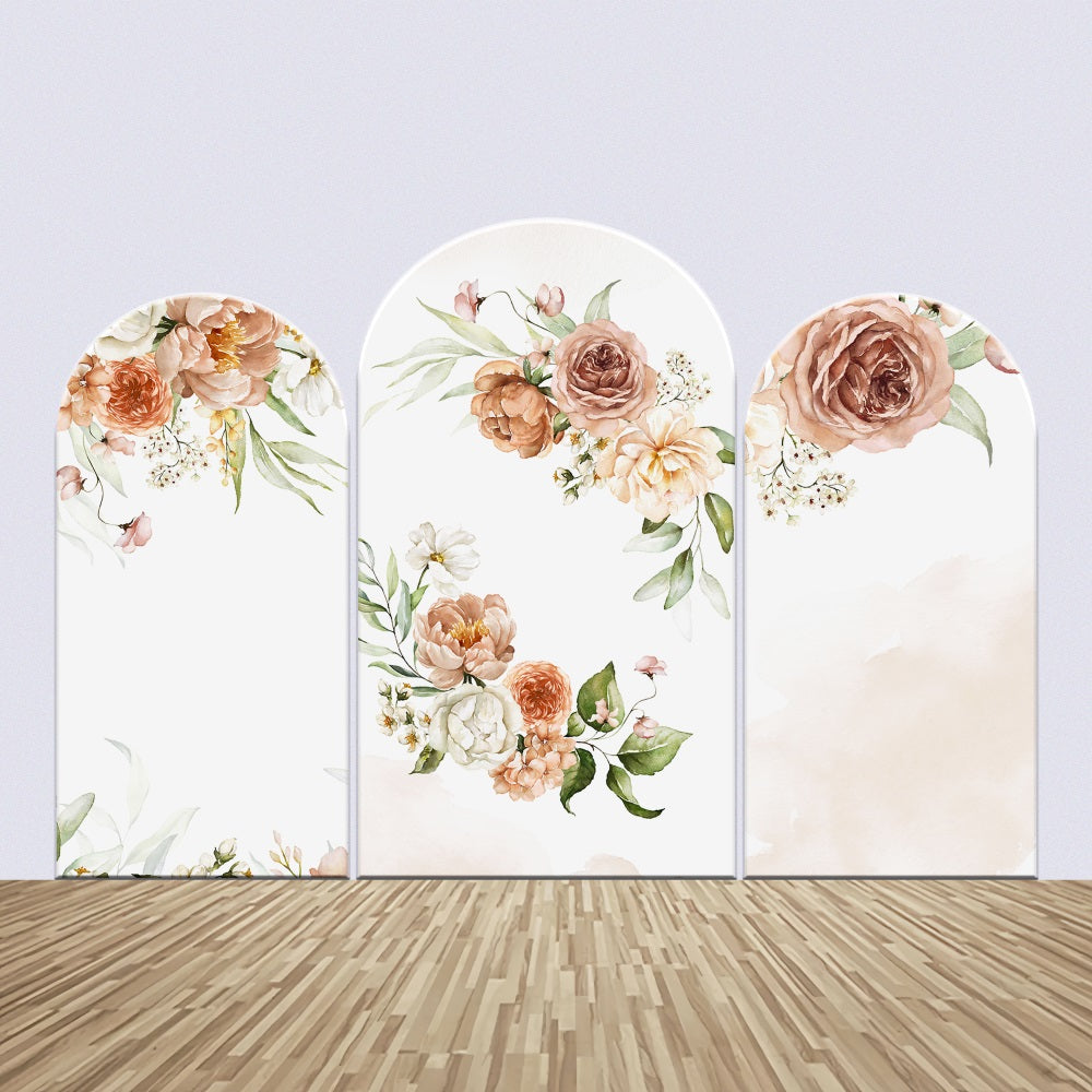 Set de Toile de fond Mariage Personnalisée Arche Roses Pivoines BRP12-320