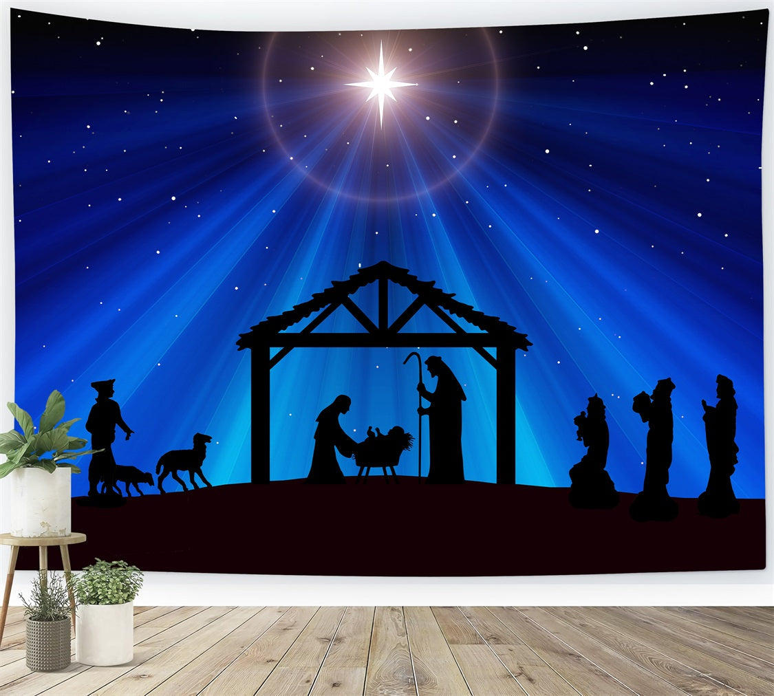 Décor Fond de Crèche Sainte Étoile de Bethléem Mangeoire BRP12-439