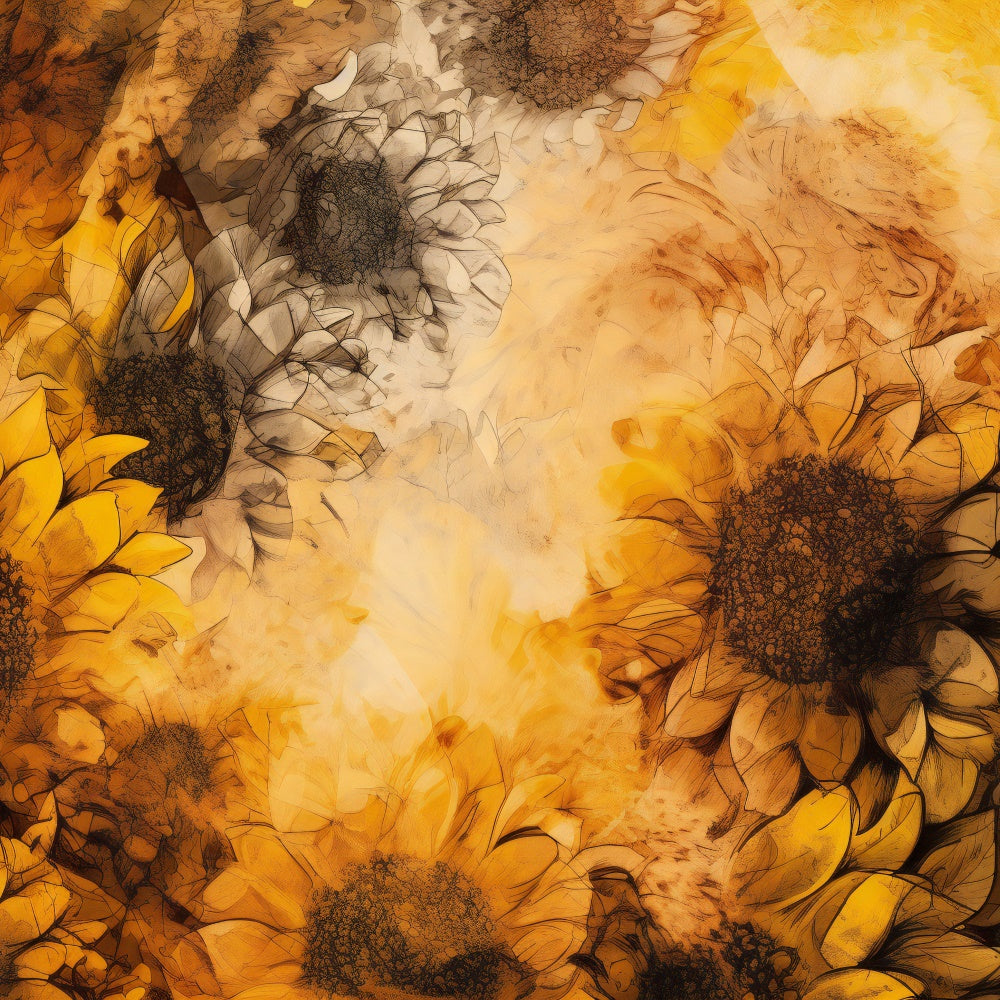 Fond Fleuri Tournesol Doré Vif BRP12-522