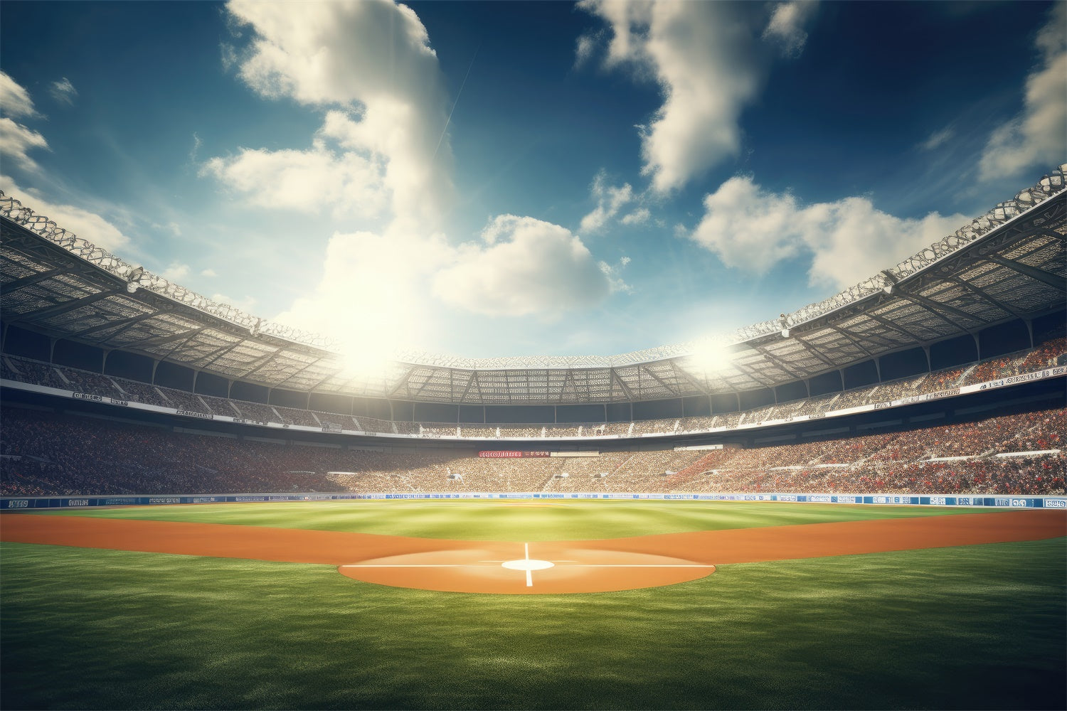 Toile de fond Sport Court Baseball Diamant Ciel Bleu BRP12-589