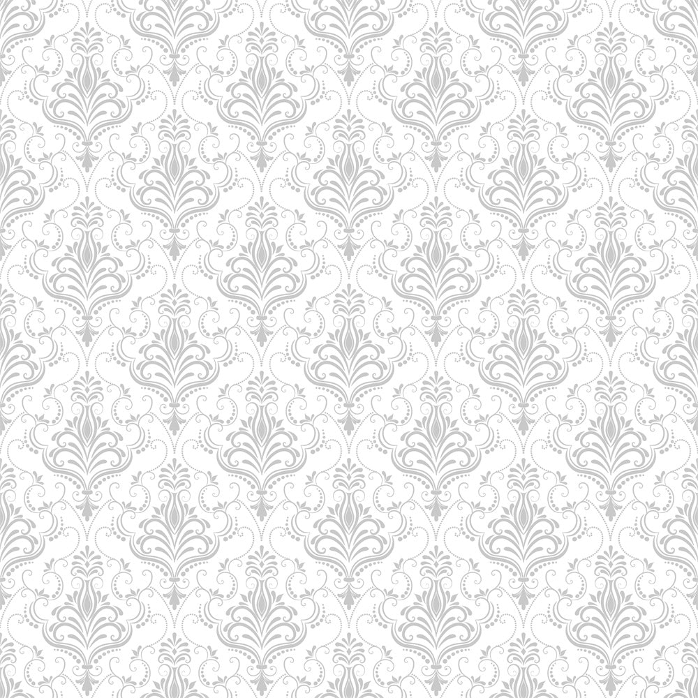 Toile de fond Photographie Damassé Gris Clair Floral Orné BRP12-596