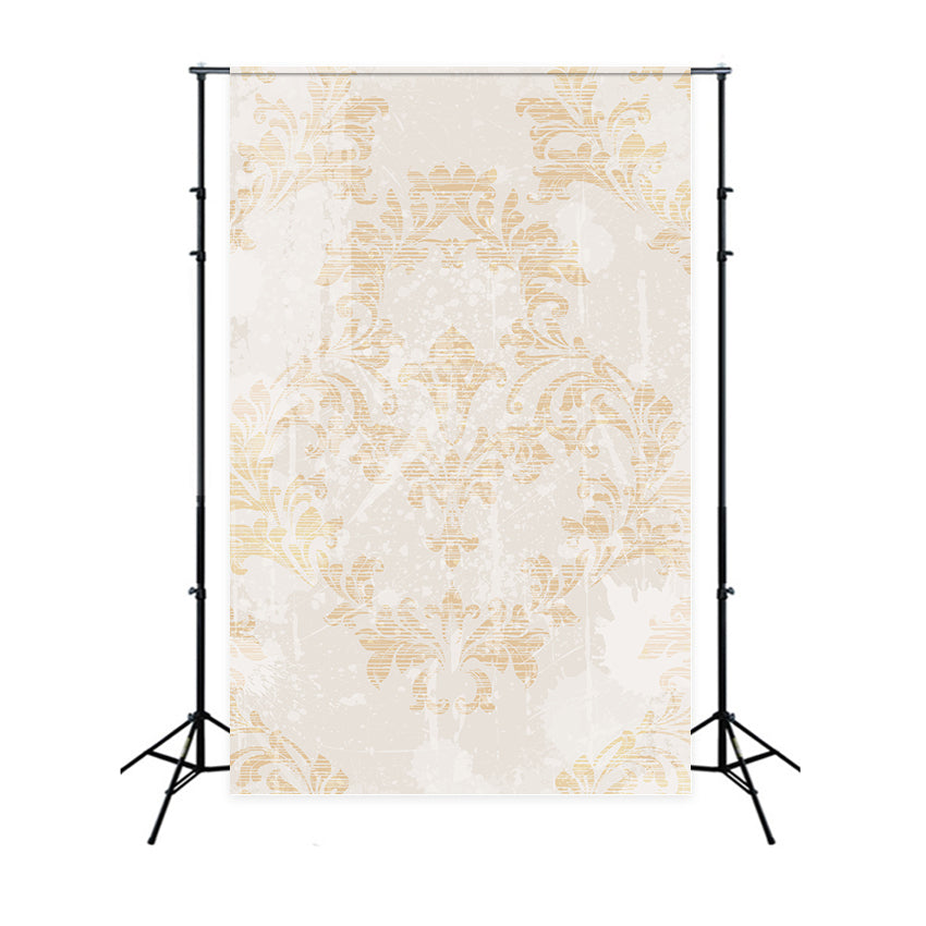 Toile de fond Damassé Distressé Beige,Motif Floral Baroque BRP12-604