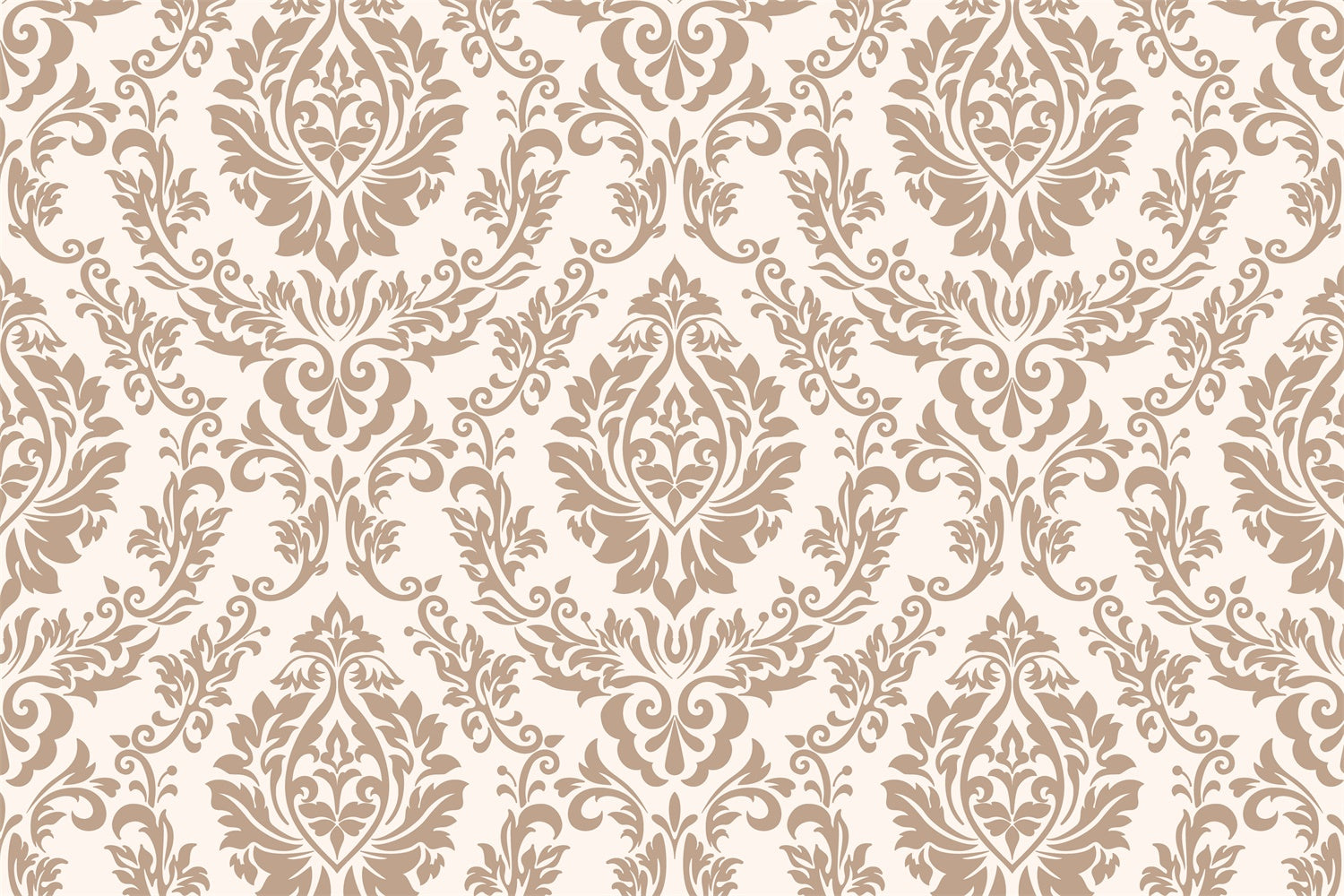 Toile de fond Damassé Marron Doux Motif Baroque BRP12-608