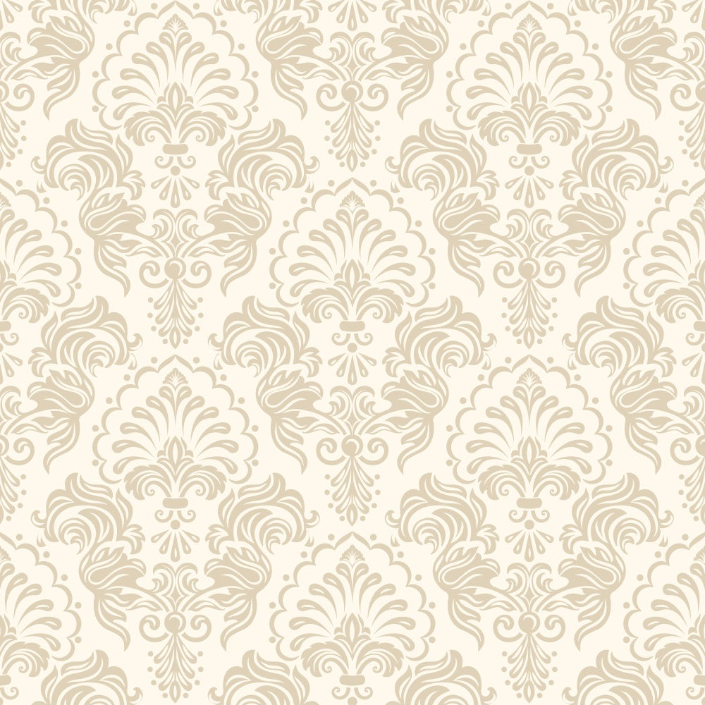 Toile de fond Damassé Crème Beige,Floral Décoratif BRP12-609