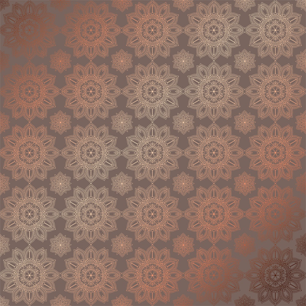 Toile de fond Photographie Damassé Motif Médaillon Marron BRP12-621