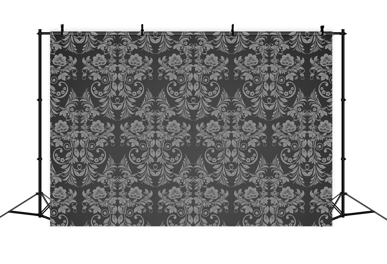 Toile de fond Photographie Damassé Charbon Design BRP12-625