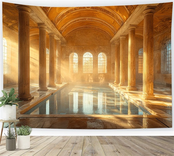 Toile de fond Architecture Piscine Intérieure en Marbre Soleil BRP12-646