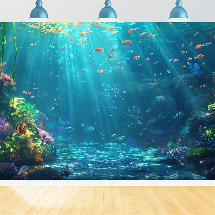 Toile de fond DIY Sirène Ravin Sous-Marin Plantes Aquatiques BRP12-65