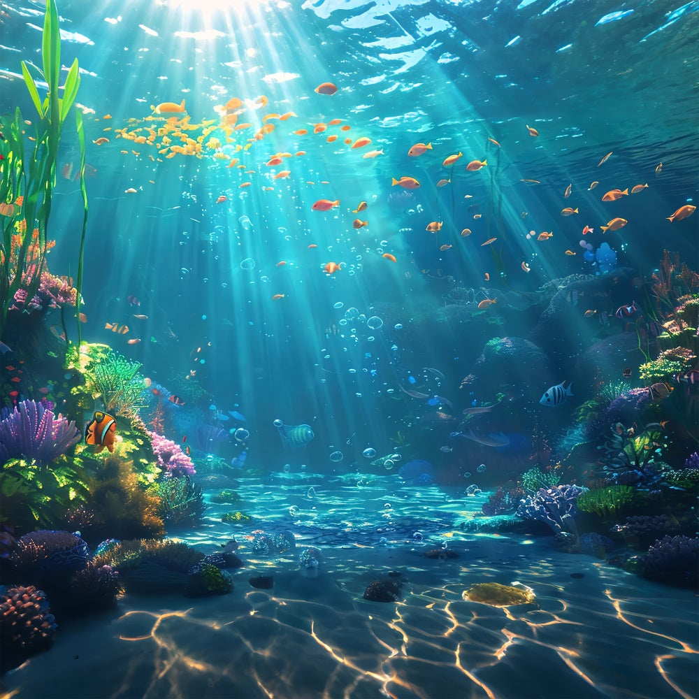 Toile de fond DIY Sirène Ravin Sous-Marin Plantes Aquatiques BRP12-65