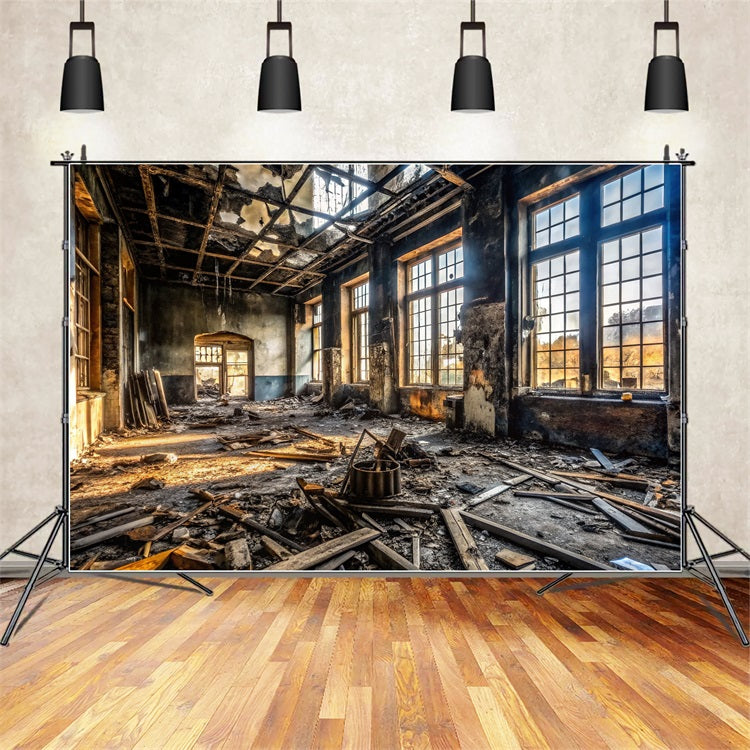 Toile de fond Architecture Ruines Brûlées Décombres BRP12-666