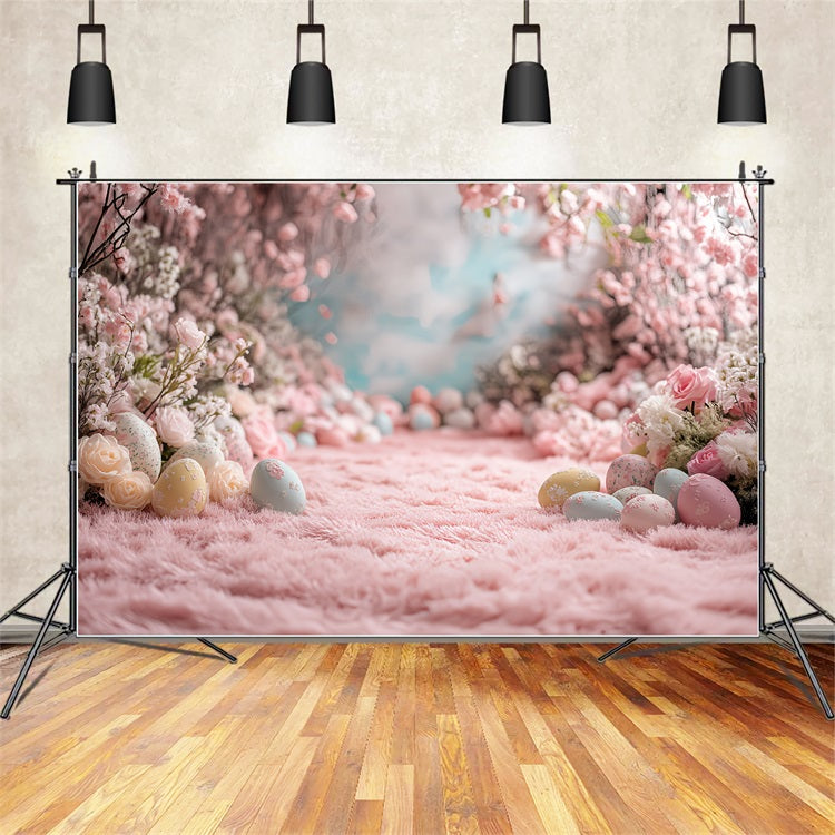 Toile de fond Pâques Sentier Œuf Floral BRP12-748