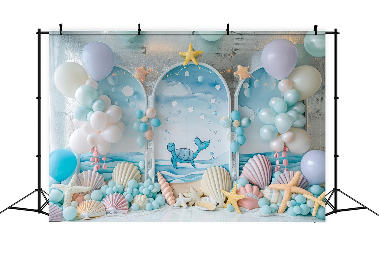 Toile de fond Sirène Fête Créature Marine Arche Ballon Décor BRP12-87