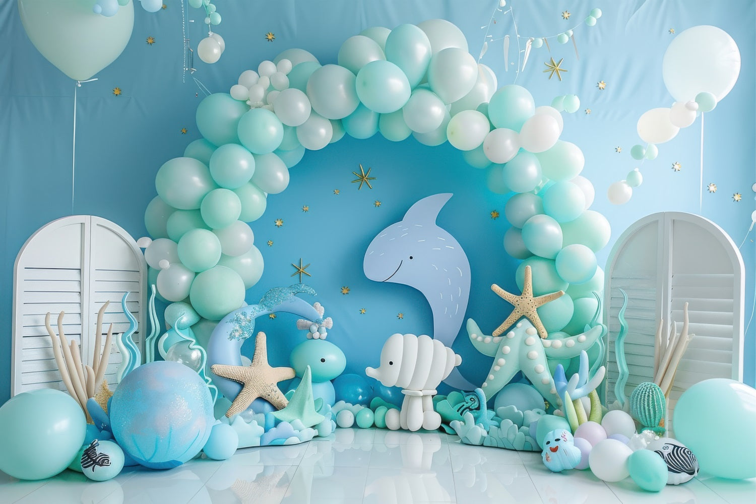 Toile de fond Sirène Fête Archi-Océanique Arch Ballon Délice BRP12-91