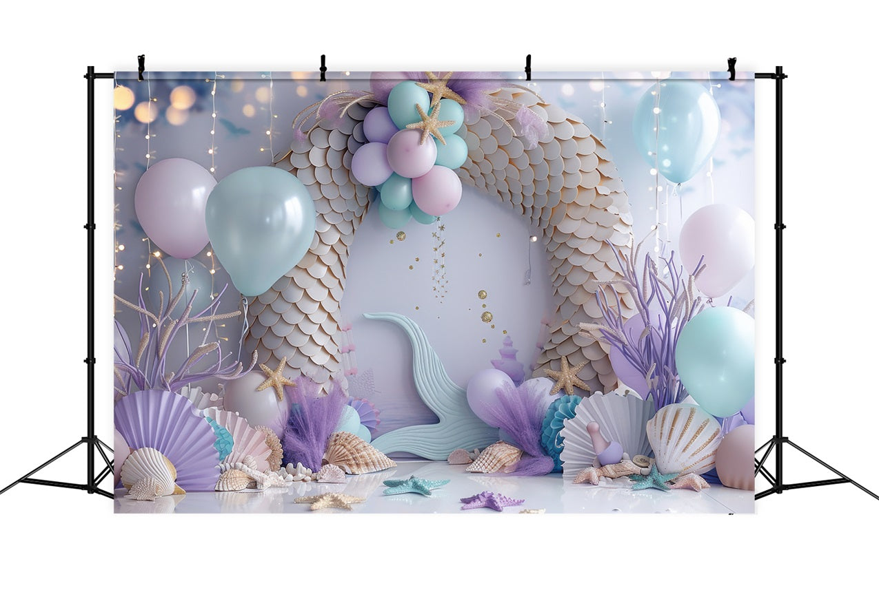 Toile de fond Sirène Fond Arche Ballon Violet Clair BRP12-97