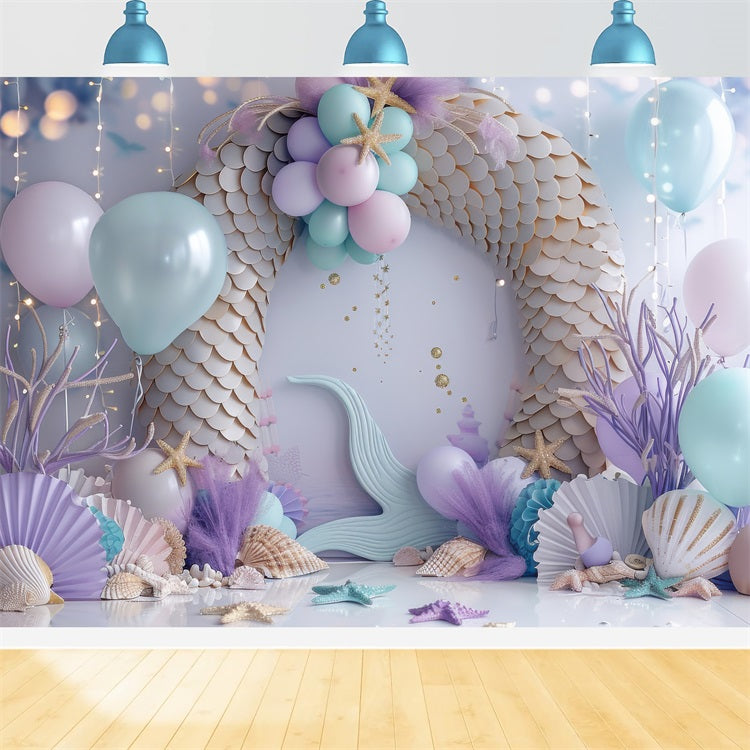 Toile de fond Sirène Fond Arche Ballon Violet Clair BRP12-97