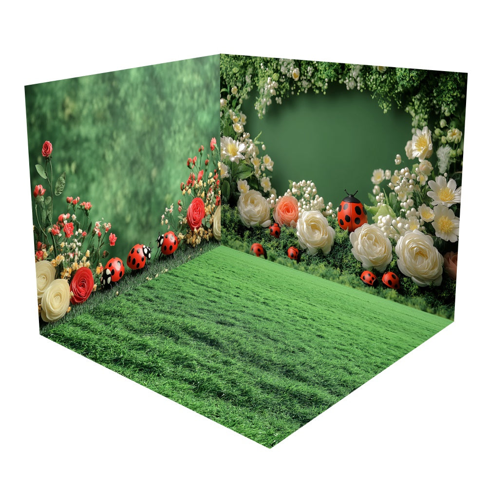 Ensemble de Salle Prairie Printanière Coccinelles Fleurs BRP2-12