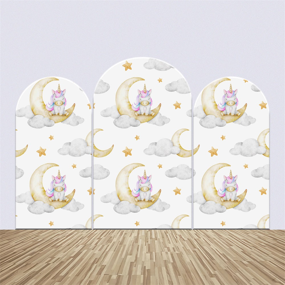 Kit de Toile de fond Arch Personnalisable Baby Shower Licorne Magique Lune BRP2-200