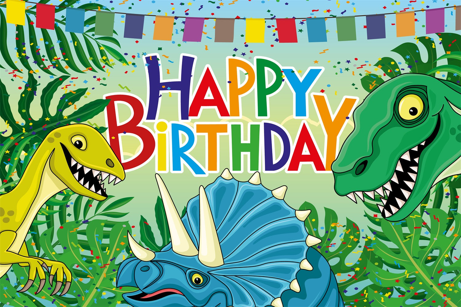 Toile de fond Anniversaire Personnalisable Jurassic Dino Célébration BRP2-208