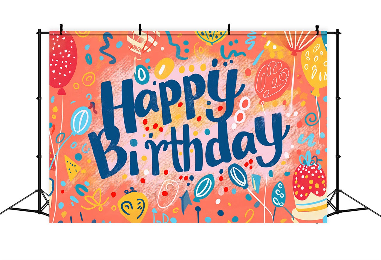 Toile de fond Deco Anniversaire Fête de Ballons Enchantée BRP2-212