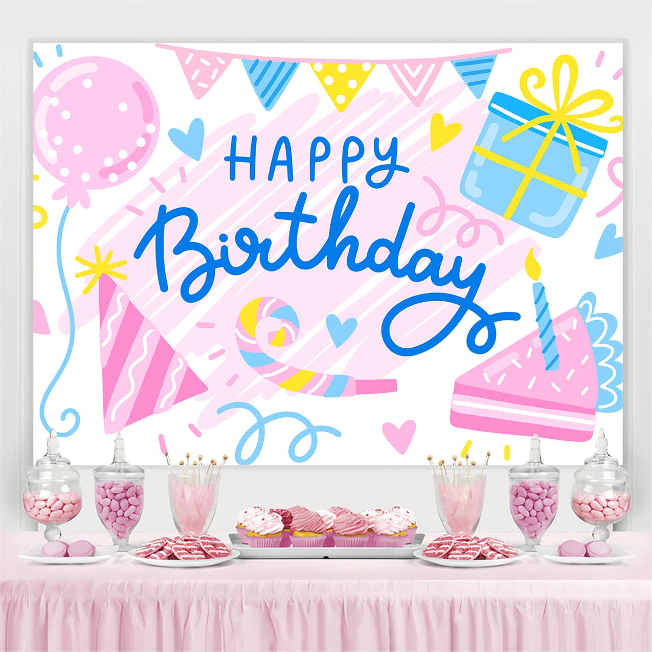 Toile de fond Photo Anniversaire Douce Célébration Joyeuse BRP2-213