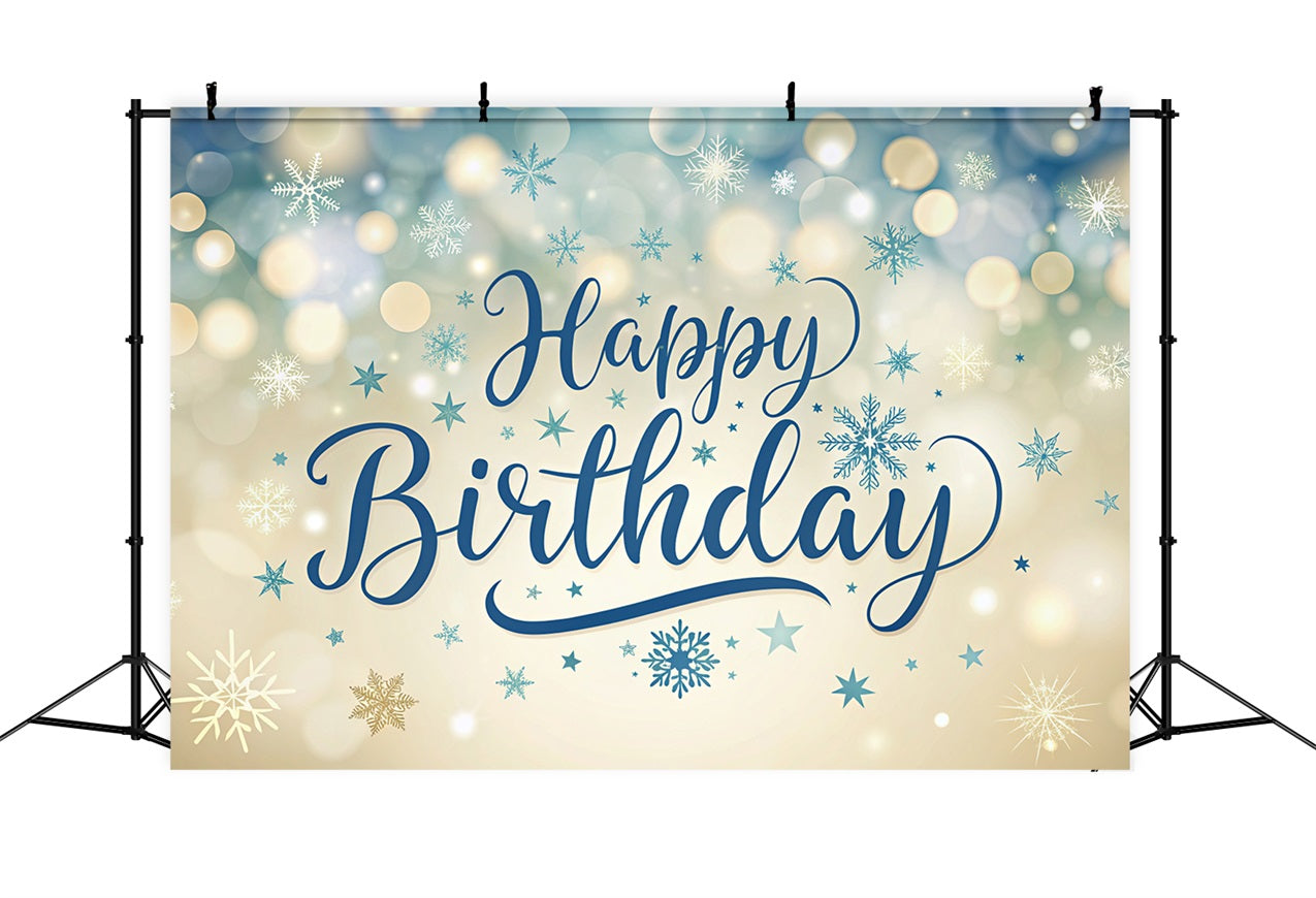 Toile de fond Photo Anniversaire Flocons d’Hiver Bokeh BRP2-218