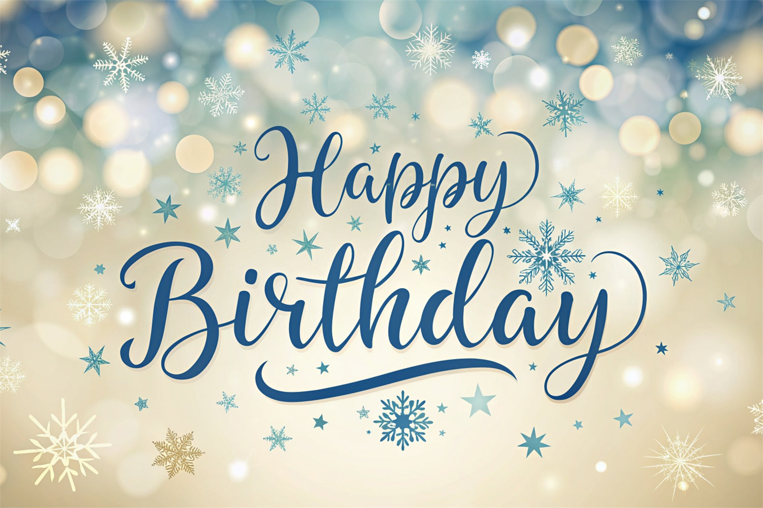 Toile de fond Photo Anniversaire Flocons d’Hiver Bokeh BRP2-218