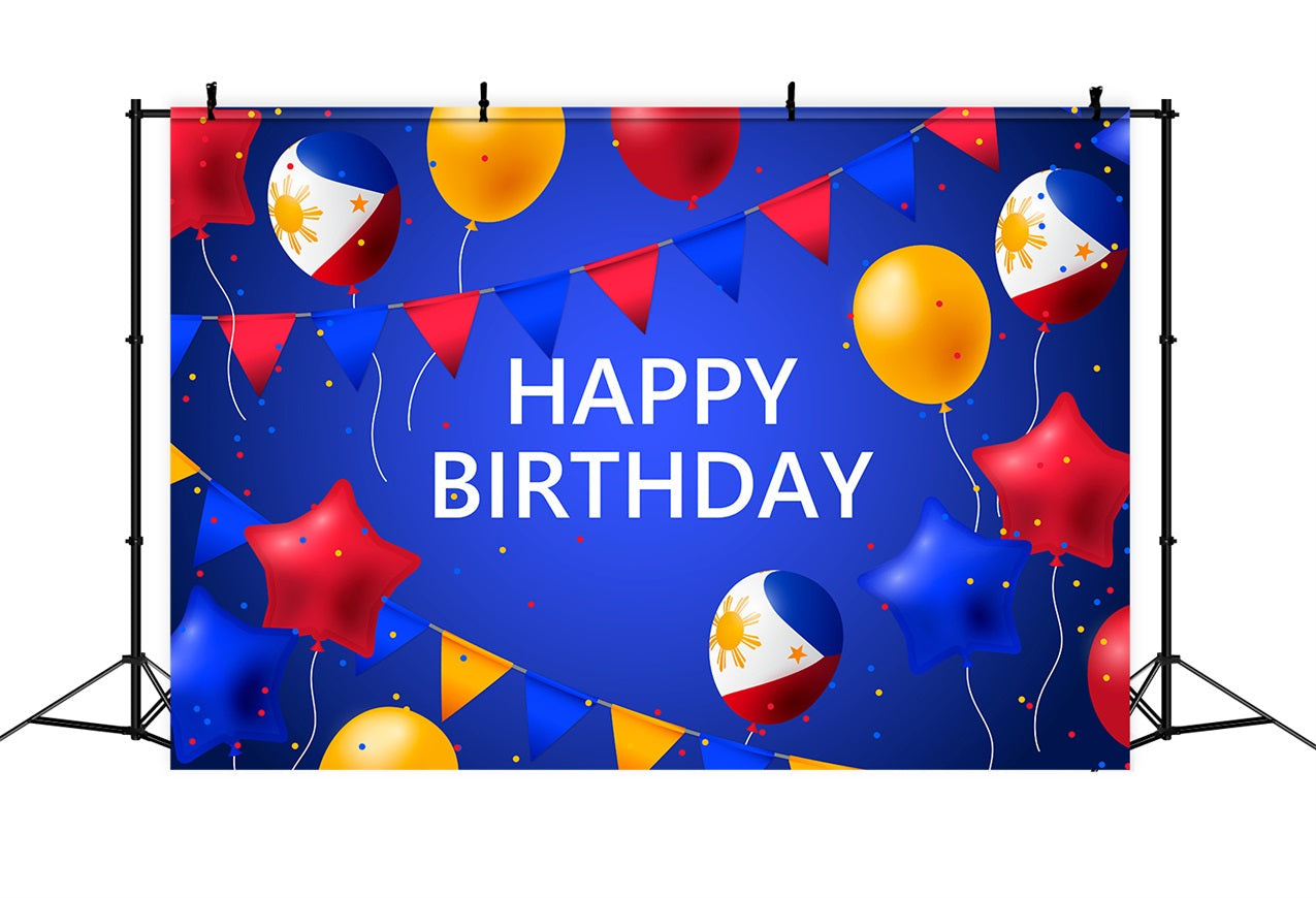 Toile de fond Photo Anniversaire Drapeaux Étoiles Philippines BRP2-224