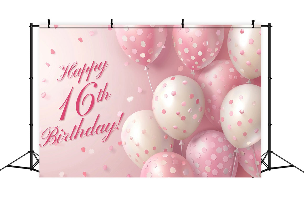 Toile de fond Deco Anniversaire Ballons Roses 16ème BRP2-230