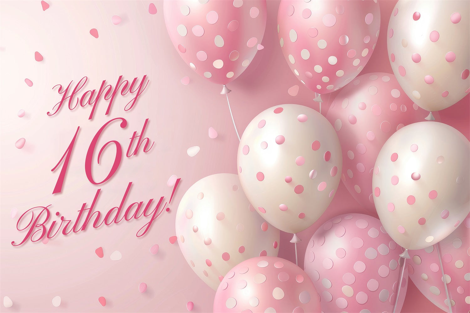 Toile de fond Deco Anniversaire Ballons Roses 16ème BRP2-230