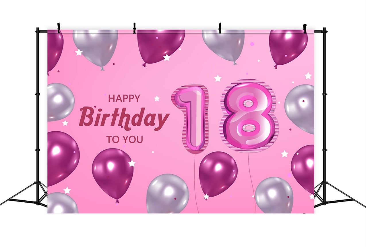Toile de fond Photo Anniversaire Ballons Scintillants 18ème BRP2-232