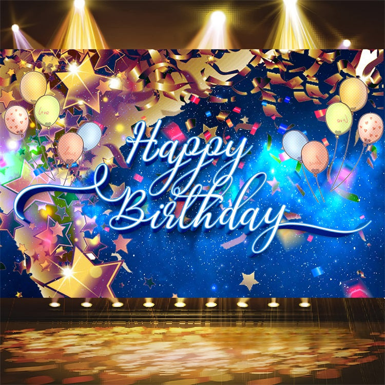Toile de fond Photo Anniversaire Ballons Étoilés Dorés BRP2-241