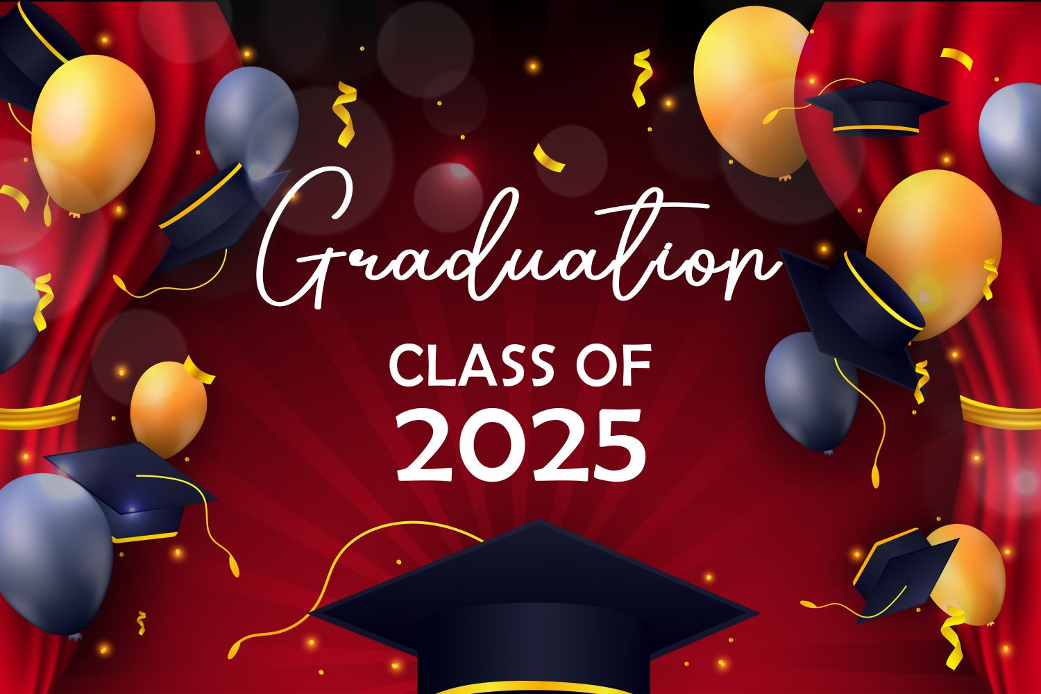 Toile de fond Remise de Diplôme Élégance Ballon Doré BRP2-252