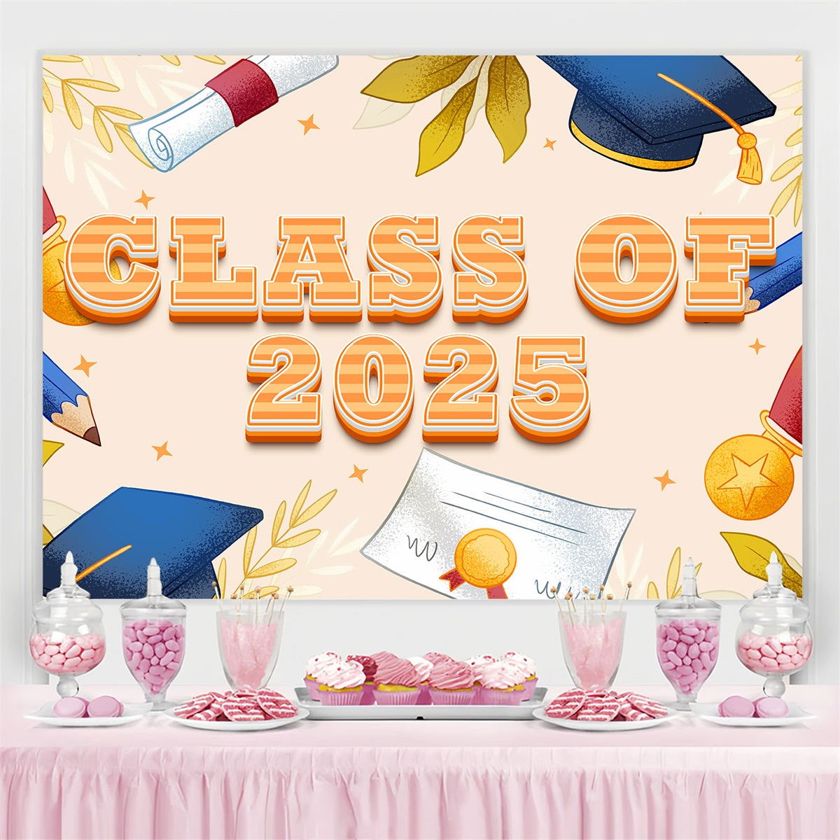 Toile de fond Idées Photo Remise de Diplôme Style Vintage 2025 BRP2-260