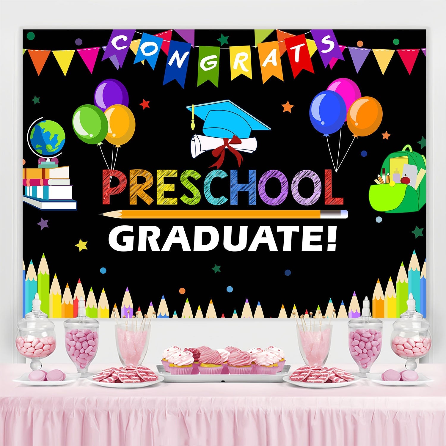 Toile de fond Remise de Diplôme 2025 Maternelle Joyeuse BRP2-262