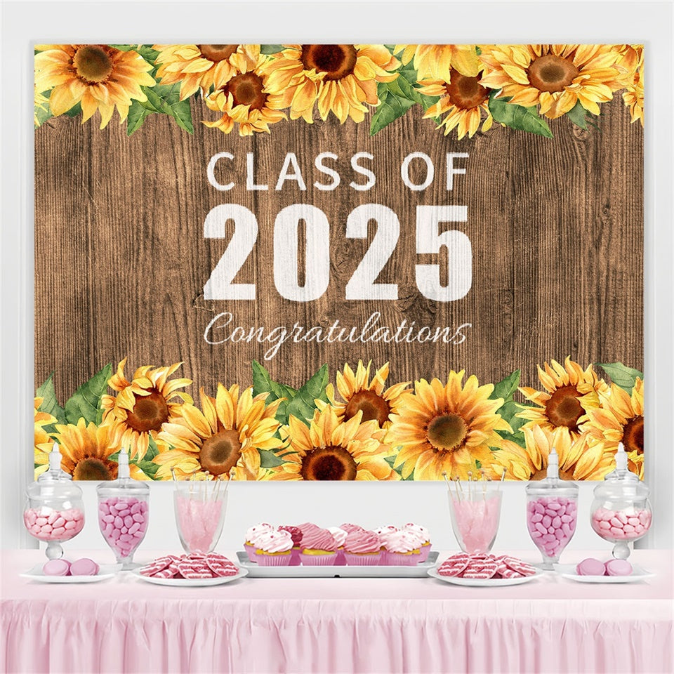 Toile de fond Remise de Diplôme Rustique Tournesol 2025 BRP2-266