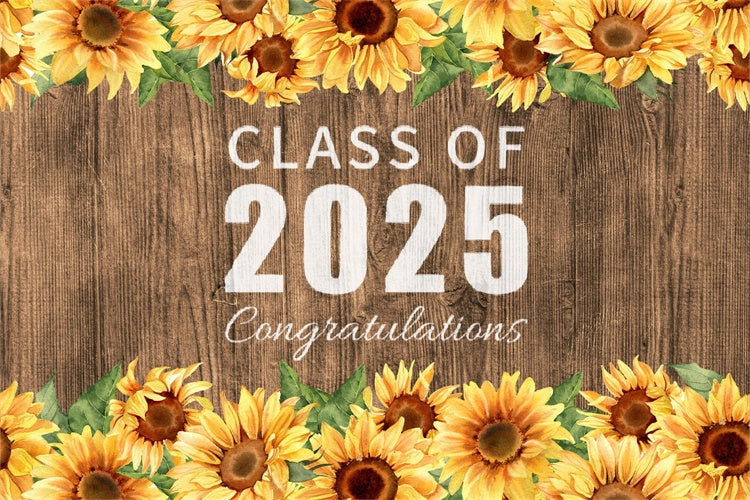 Toile de fond Remise de Diplôme Rustique Tournesol 2025 BRP2-266