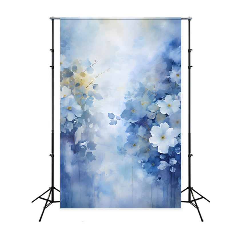 Fond Floral Photo Brume Bleue Tranquille Fleur BRP2-67