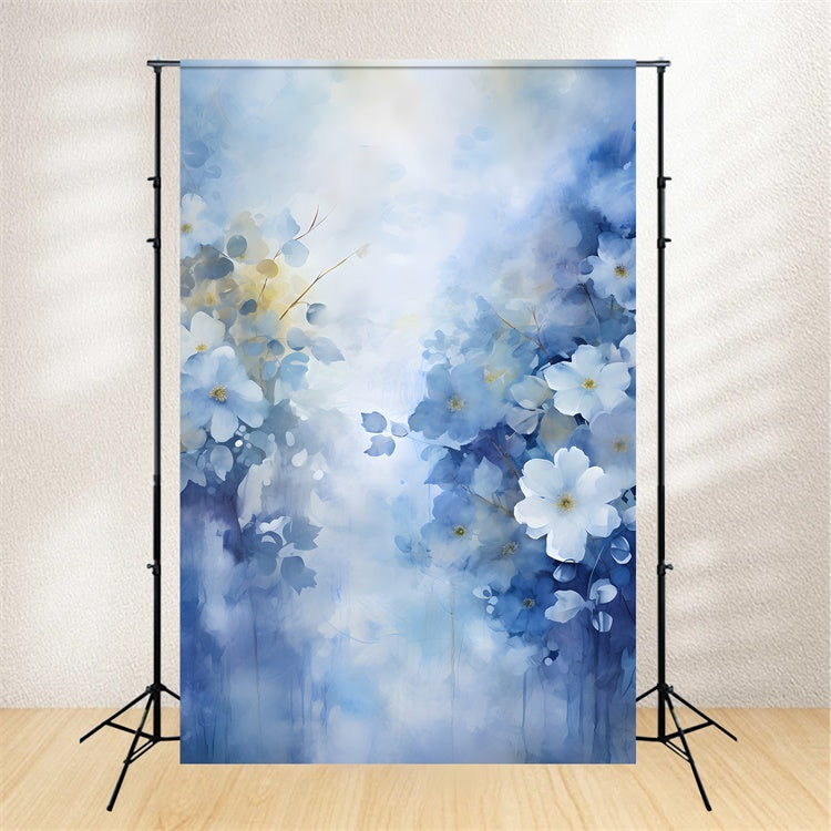 Fond Floral Photo Brume Bleue Tranquille Fleur BRP2-67