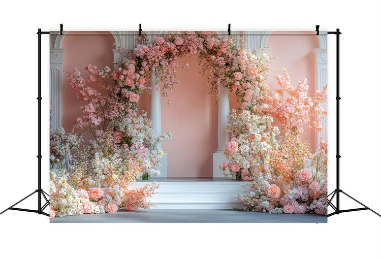 Fond Photo Fleurs Arche Florale Rose Rêveuse BRP2-74
