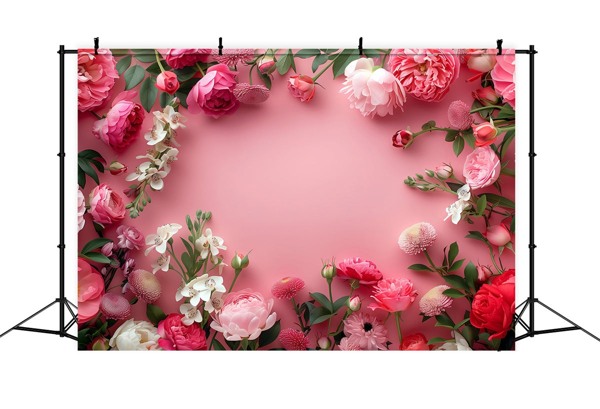 Fond Mur Floral Pivoines Délicates Rose Pêche BRP2-98