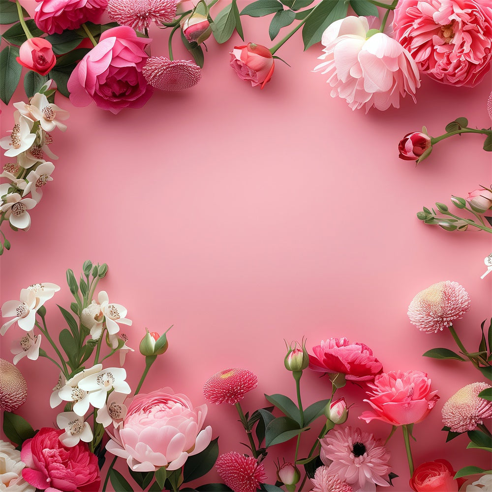 Fond Mur Floral Pivoines Délicates Rose Pêche BRP2-98