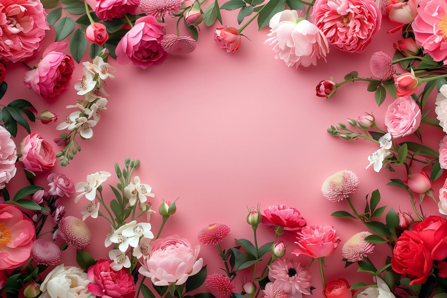 Fond Mur Floral Pivoines Délicates Rose Pêche BRP2-98