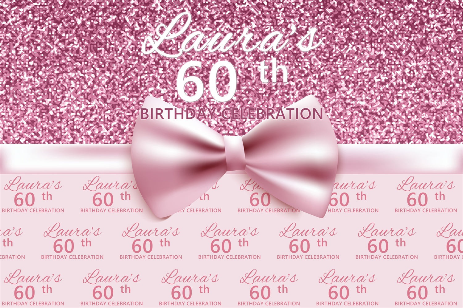 Toile de fond Photo Anniversaire Élégance Rose Paillettes 60ème BRP3-101