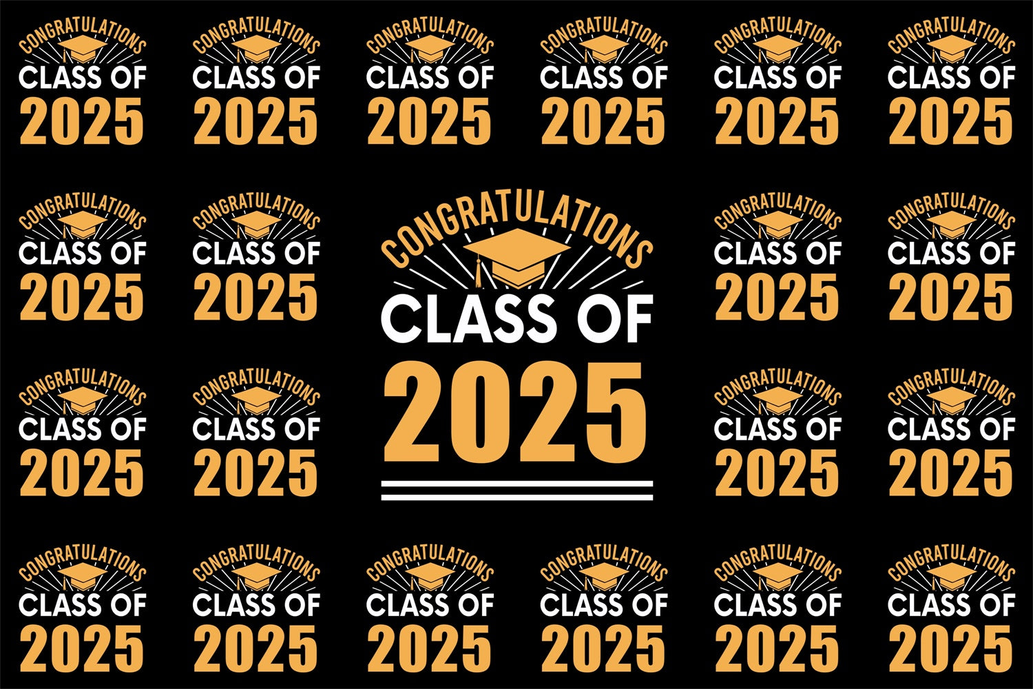 Toile de fond Personnalisée Remise de Diplôme Toque Dorée 2025 BRP3-14