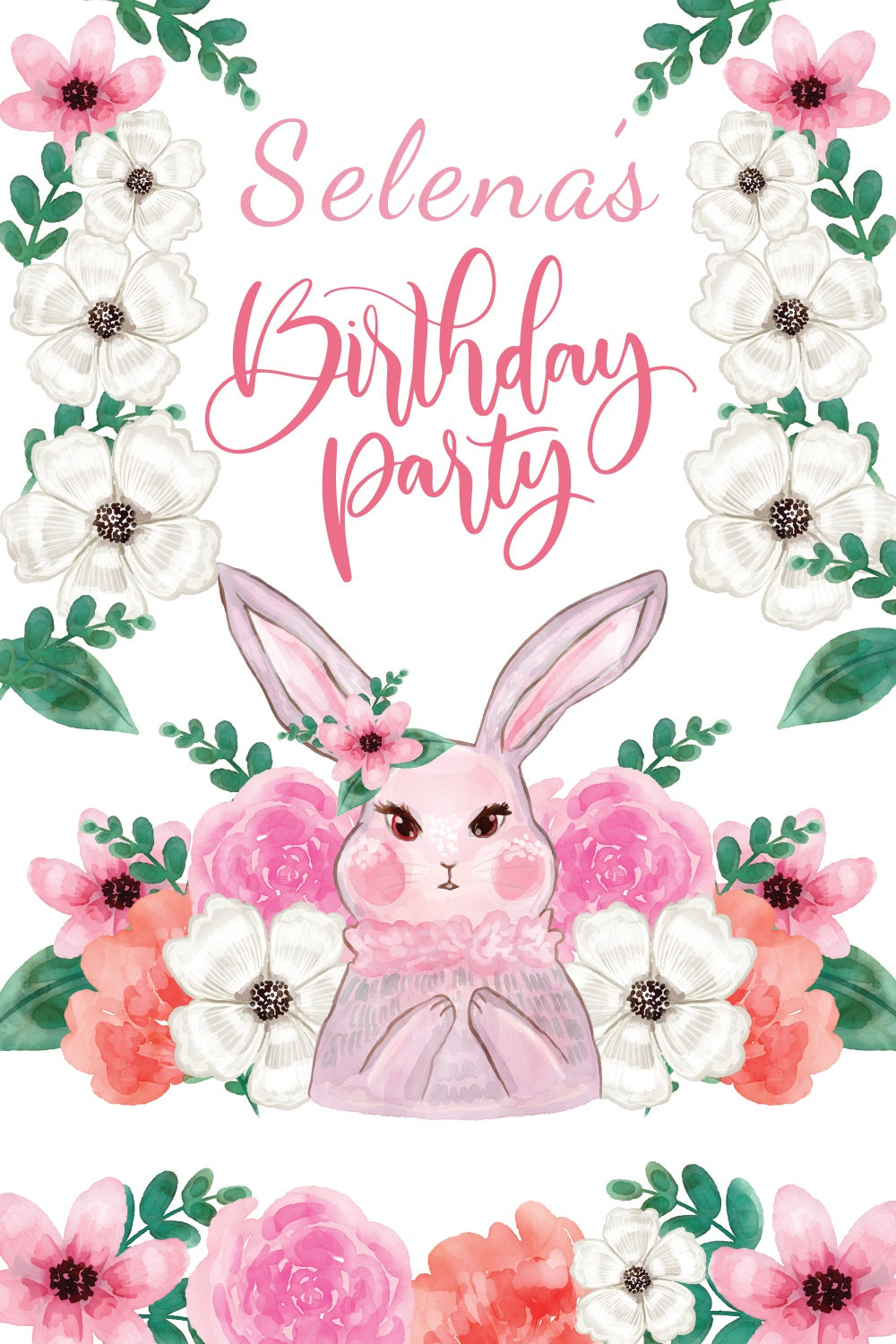 Easter Backdrop Happy Bunny Fleur Personalized Backdrop BRP3-172