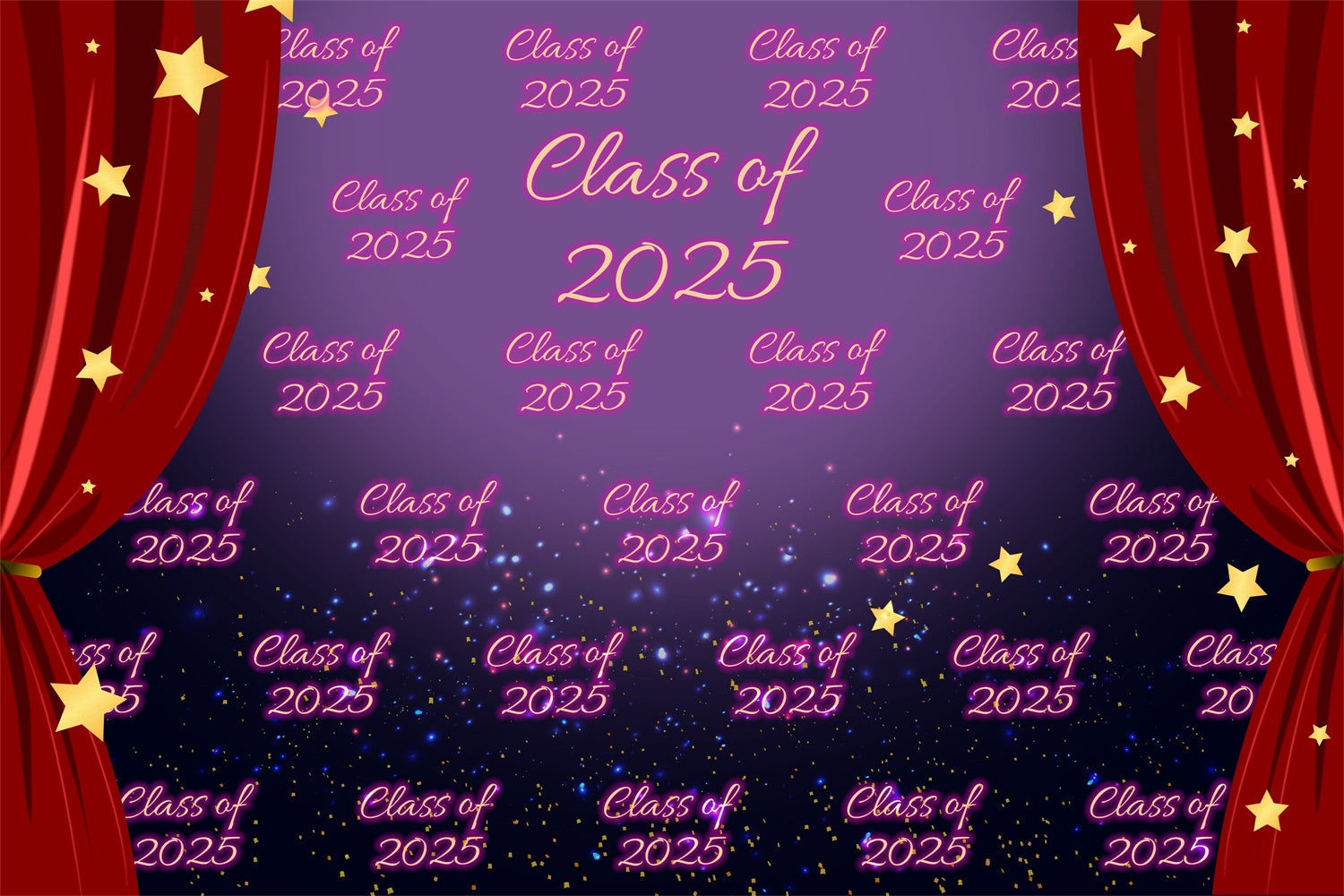 Toile de fond Personnalisée Remise de Diplôme Nuit Étoilée 2025 BRP3-2